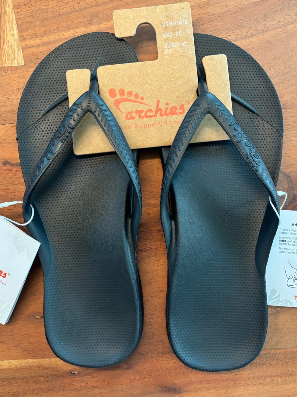 Archies Arch Support Sandals Flip-Flops – Black Men’s 9 Women’s 10 ( EU 43 ) - Picture 5 of 8